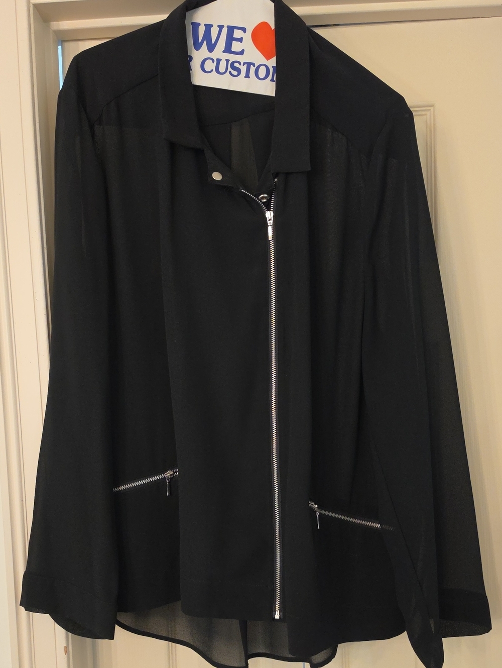 Chico's Black Asymmetrical Zip Jacket
